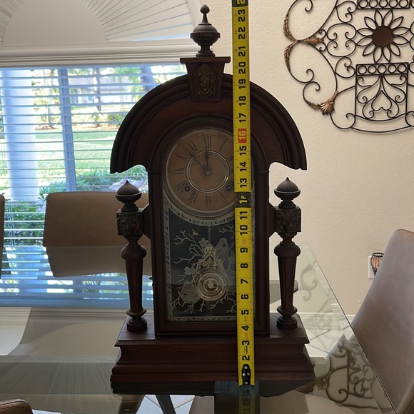 Ansonia Clock Company Accents Ansonia Clock Co Antique Wooden Mantel Pendulum Mechanical Key